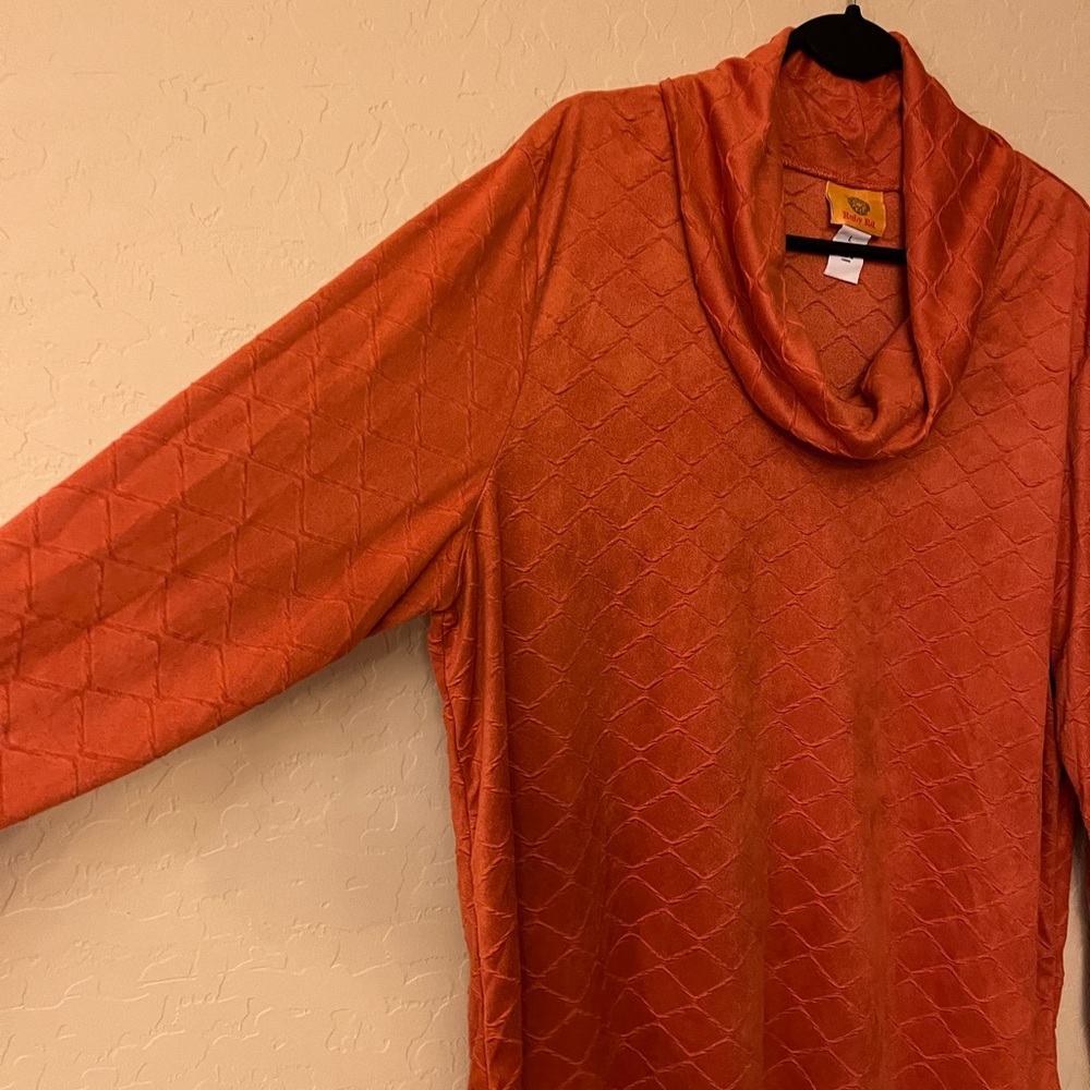 Ruby Rd. Rust Orange Cowl Neck Top - Picture 15 of 16